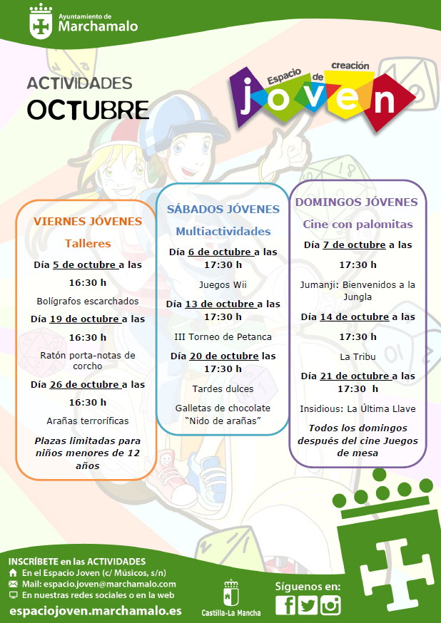 CARTEL-PROGRAMA OCTUBRE 2018 CENTRO JOVEN MARCHAMALO