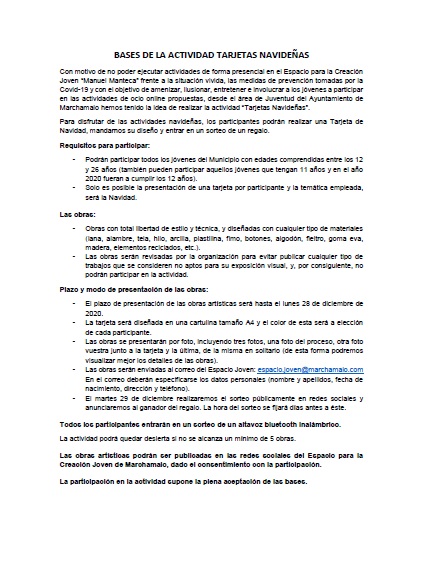 Bases de la actividad Tarjetas Navideñas 2020