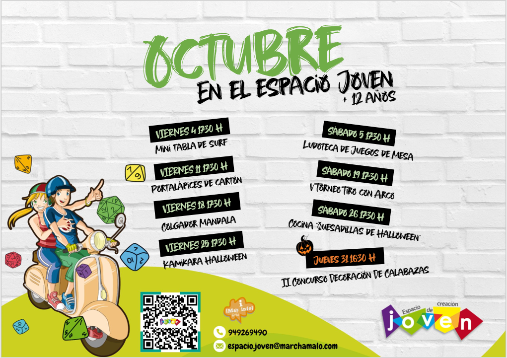 Cartel-Programa Octubre `24 Espacio Joven Marchamalo