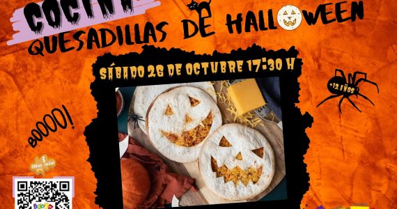 Cartel Taller Cocina Quesadillas de Halloween Octubre `24