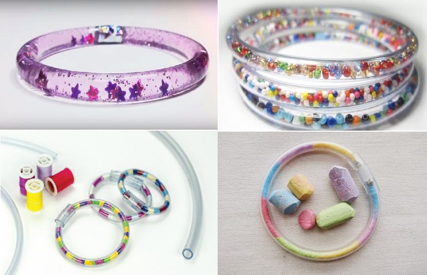 BRAZALETES DE TUBO DE GOMA